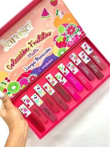 Set 12 Labiales Matte Colección Frutitas Jarusa - abierto