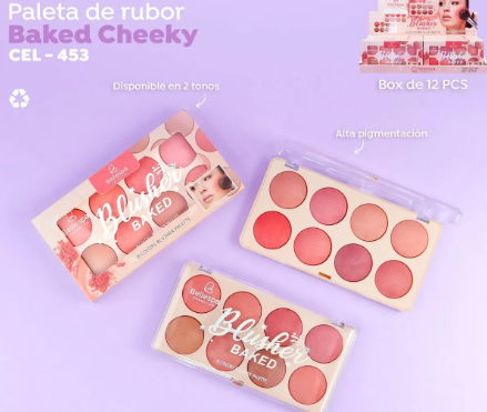 CEL453 PALETTE BLUSHER BAKED 8 COLORS BELLESPA