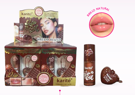 7191747A SET X 2 GLOSS Y BLUSH CHOCOLATE KISS BEAUTY