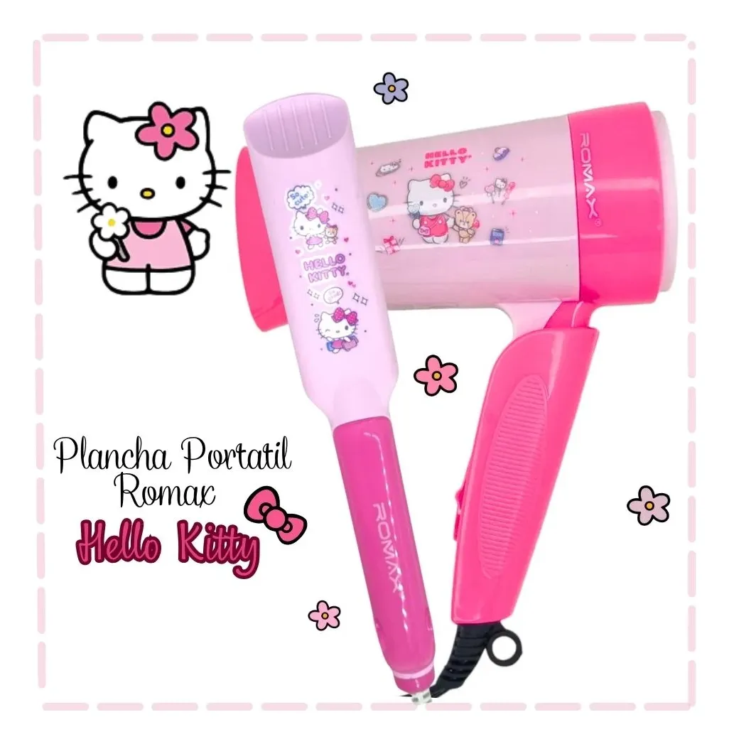 Kit Hello Kitty Plancha y Secadora Romax – imagen promocional