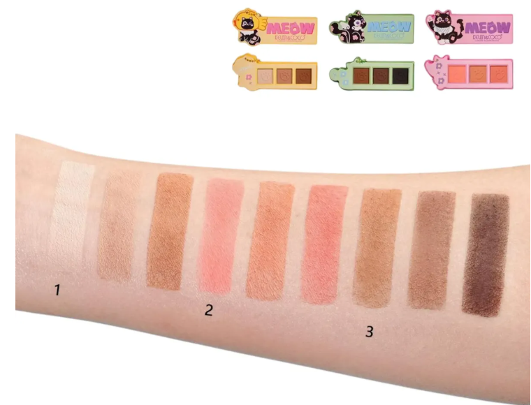 Set maquillaje Kevin & Coco MEOW - swatches labiales