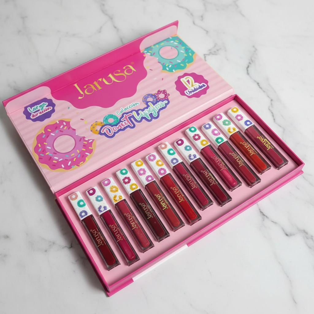 Foto profesional Kit Donut Lipgloss Jarusa - flat lay