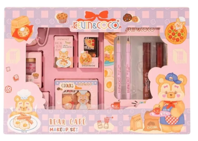 Kevin & Coco Bear Cafe Makeup Set - caja completa