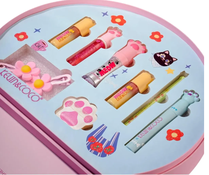 Set maquillaje Kevin & Coco MEOW - vista completa circular