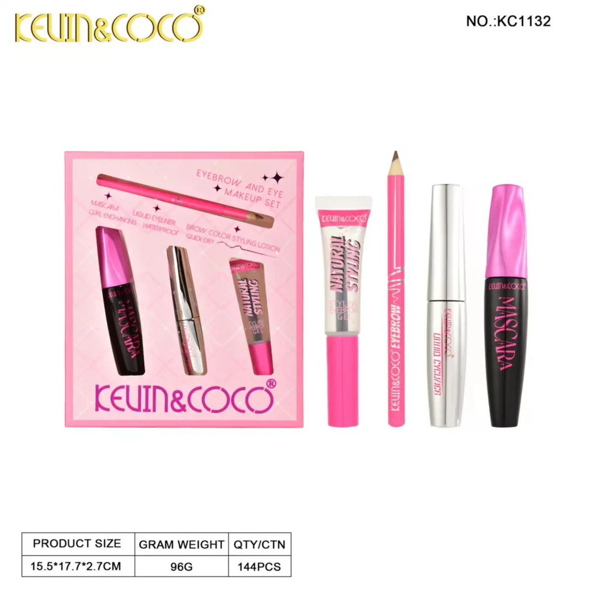 Kit de exposición de maquillaje de cejas y ojos - 6 unidades (KC1132)